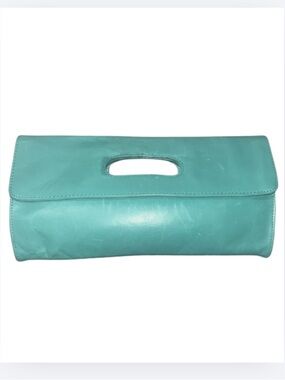 GUC Hobo International Katrina Leather Envelope Clutch - Teal